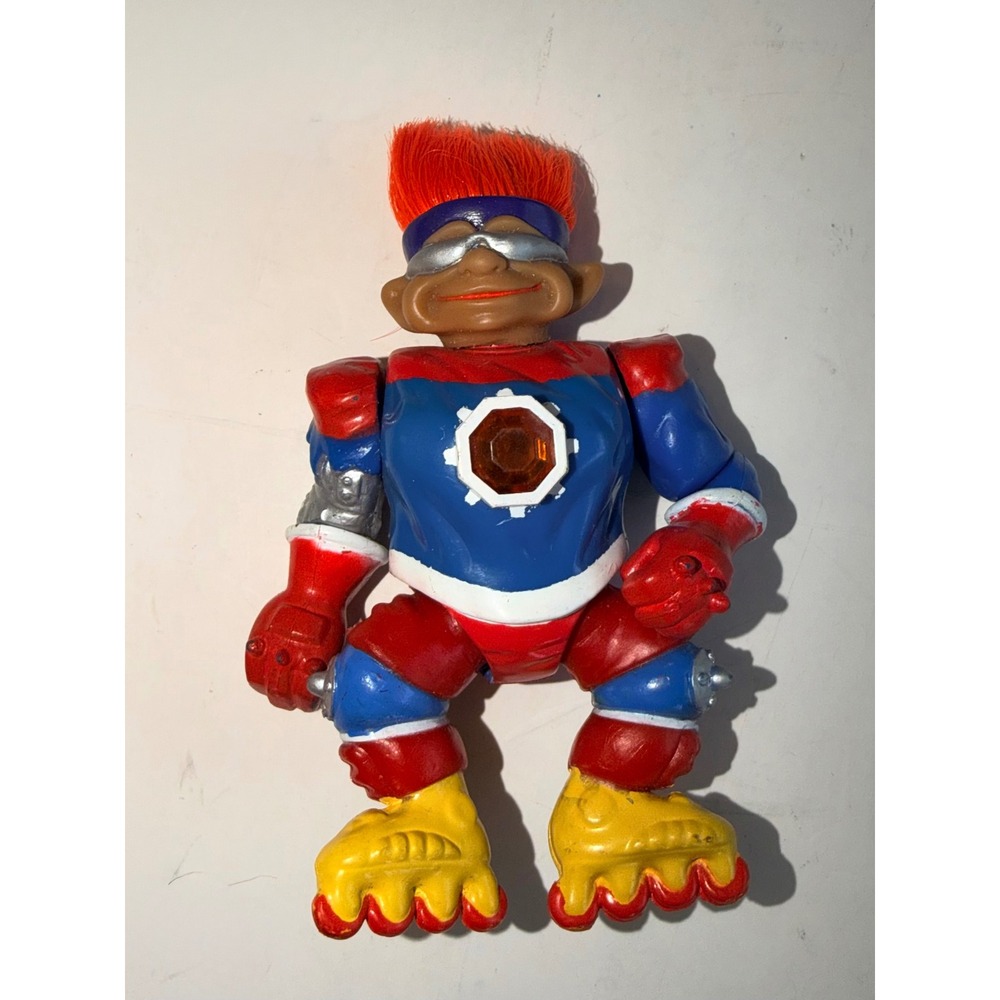 Vintage‎ 1992 Ace Novelty Troll Force Cyborg Action Figure Orange Hair 5 Inch